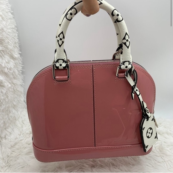 Louis Vuitton Bag Strap Monogram b&w Pink patent leather shoulder bandouliere LV - Picture 10 of 10